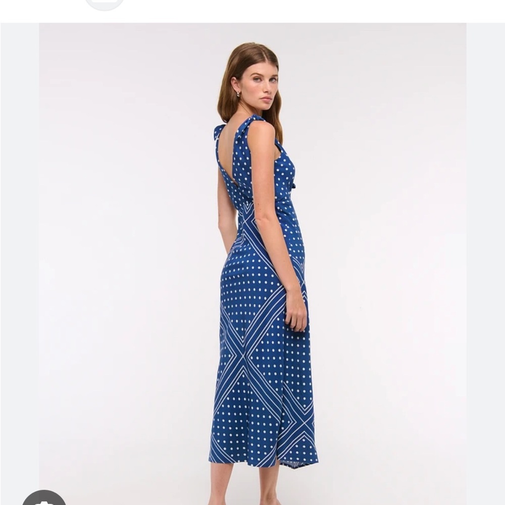 Abercrombie & Fitch Blue Polka Dot Maxi Dress - Picture 2 of 4